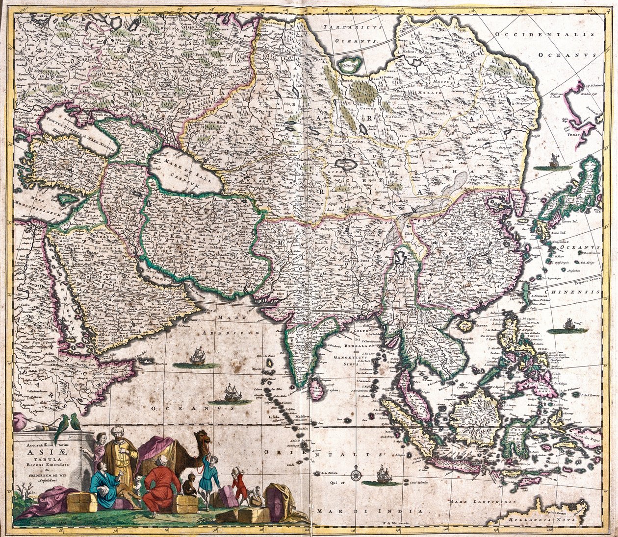 Karte von Asien (Radierung) von Frederick de Wit