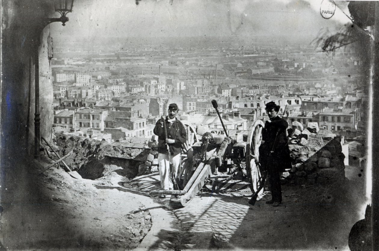 Die Kanonen von Montmartre während der Pariser Kommune, 1871 von French Photographer