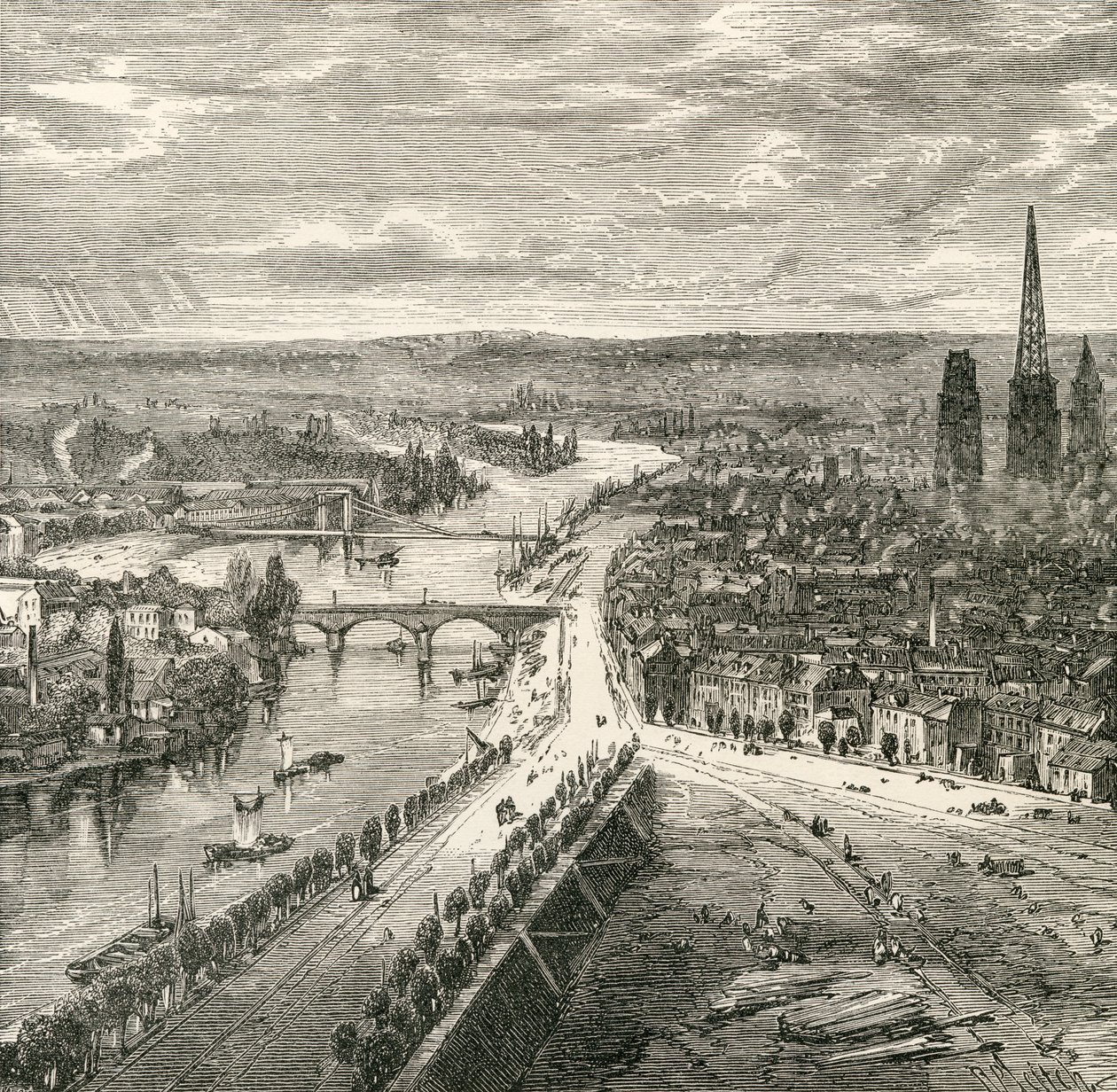 Ansicht von Rouen, Normandie, im neunzehnten Jahrhundert, aus 