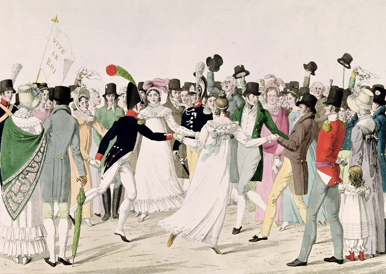 Ein Abend in den Tuilerien im Juli 1815 von French School