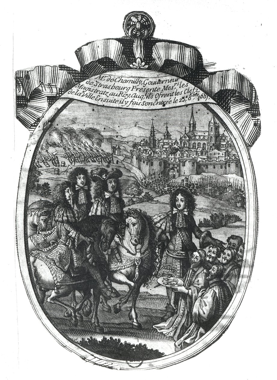 Einzug von König Ludwig XIV. (1643-1715) in Straßburg, 25. Oktober 1681 von French School