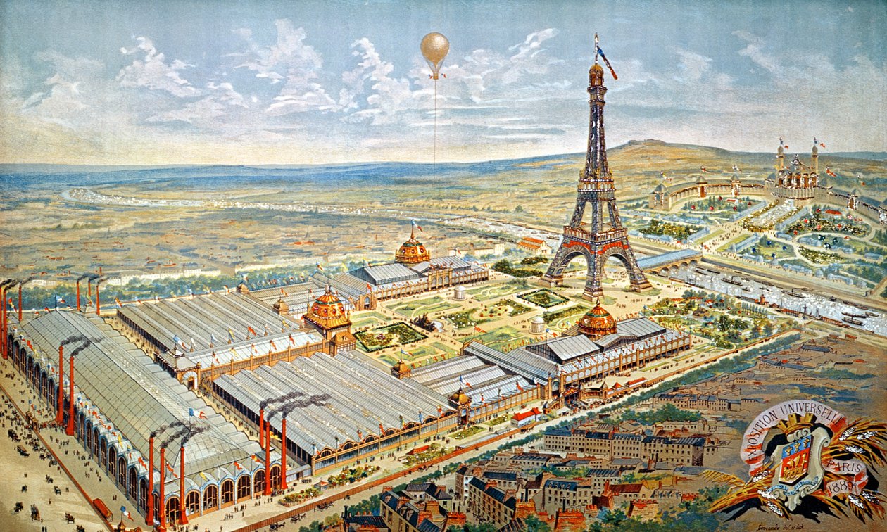 Gesamtansicht der Weltausstellung, Paris, 1889 von French School