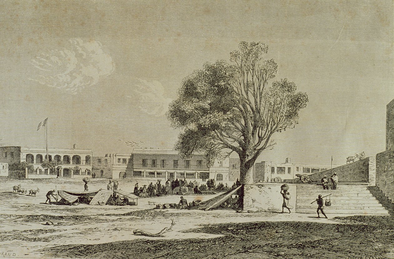 Goree-Insel, Senegal, in den 1860er Jahren, graviert von Charles Maurand von French School