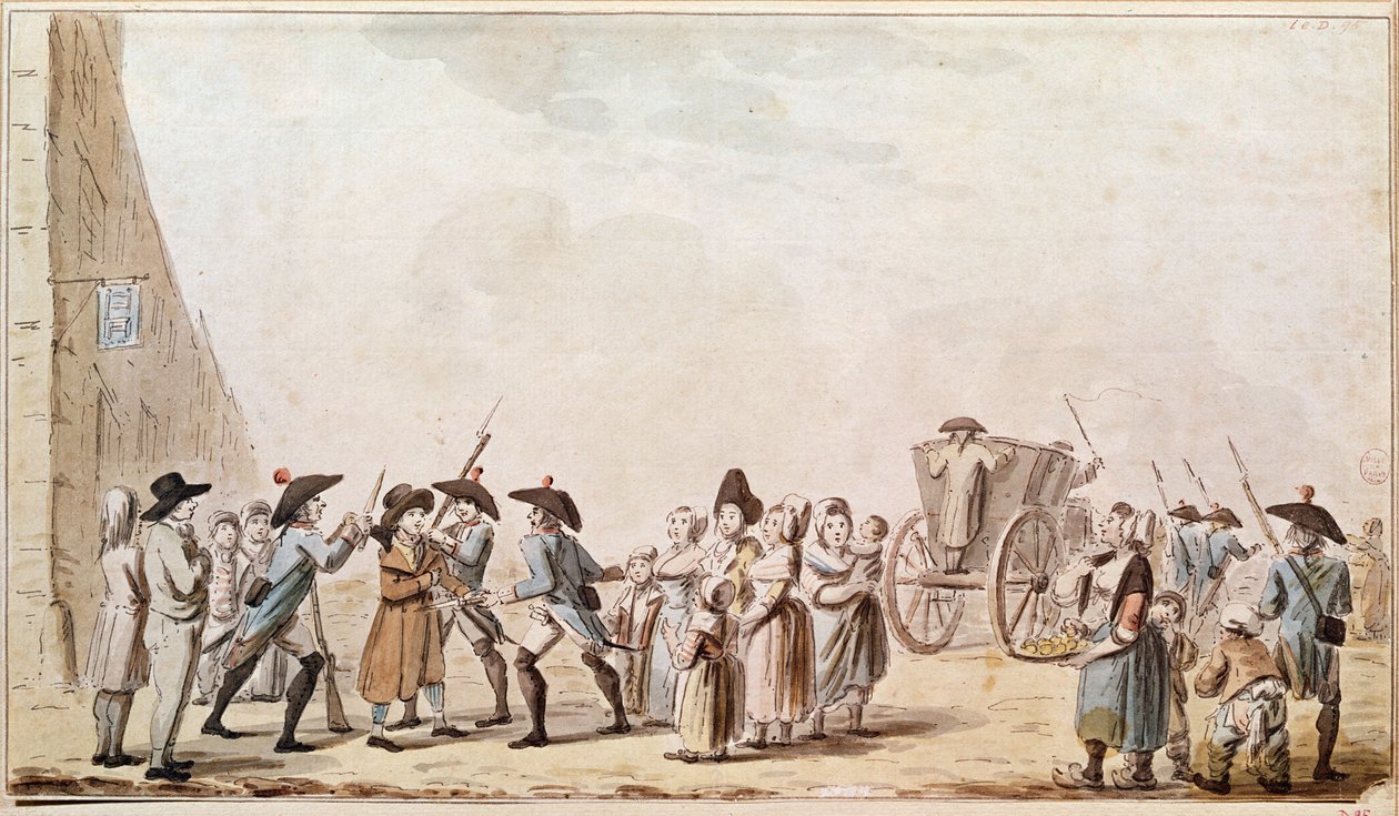 Gesetz der Verdächtigen, die Verhaftung auf der Straße durch die Föderierten von French School