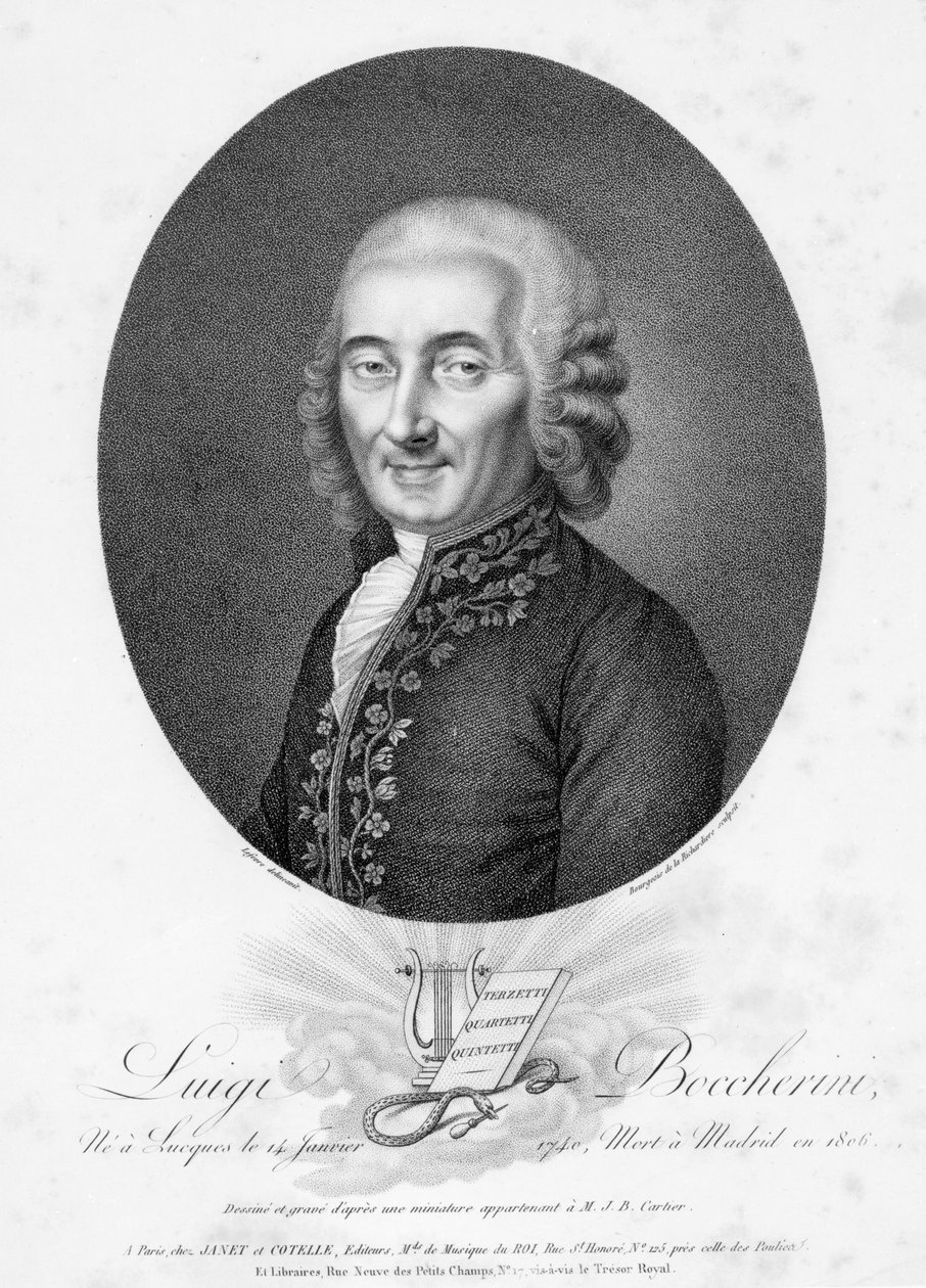 Luigi Boccherini, graviert von Bourgeois de la Richardiere, ca. 1806 von French School