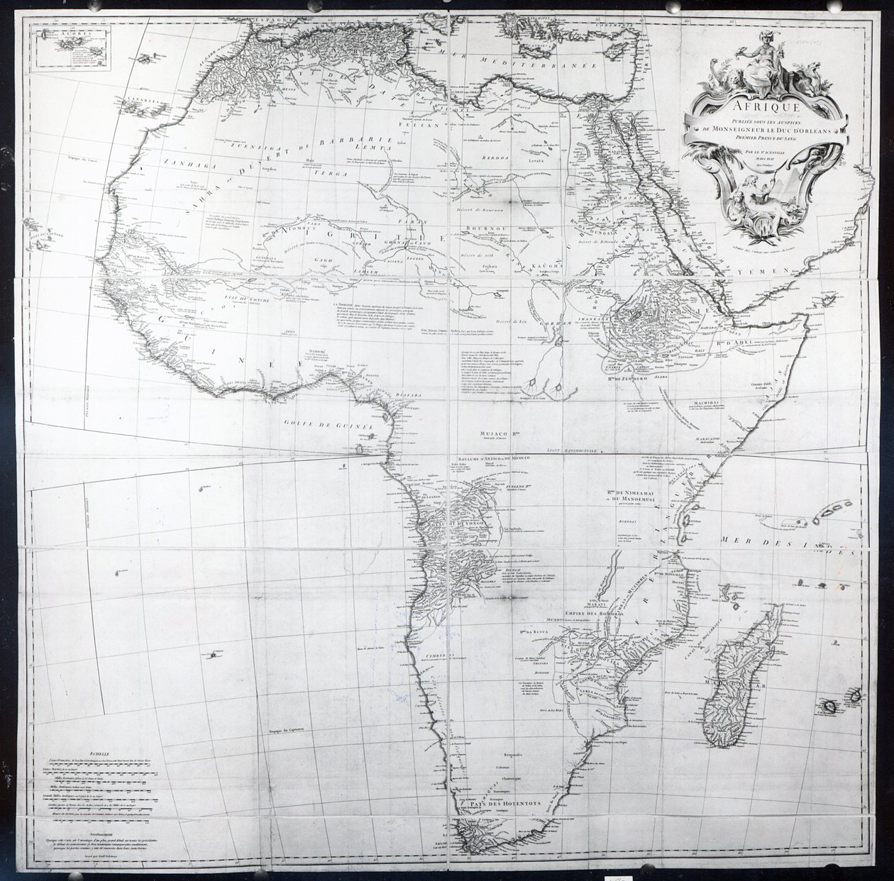 Karte von Afrika, graviert von Guillaume Delahaye, 1749 von French School