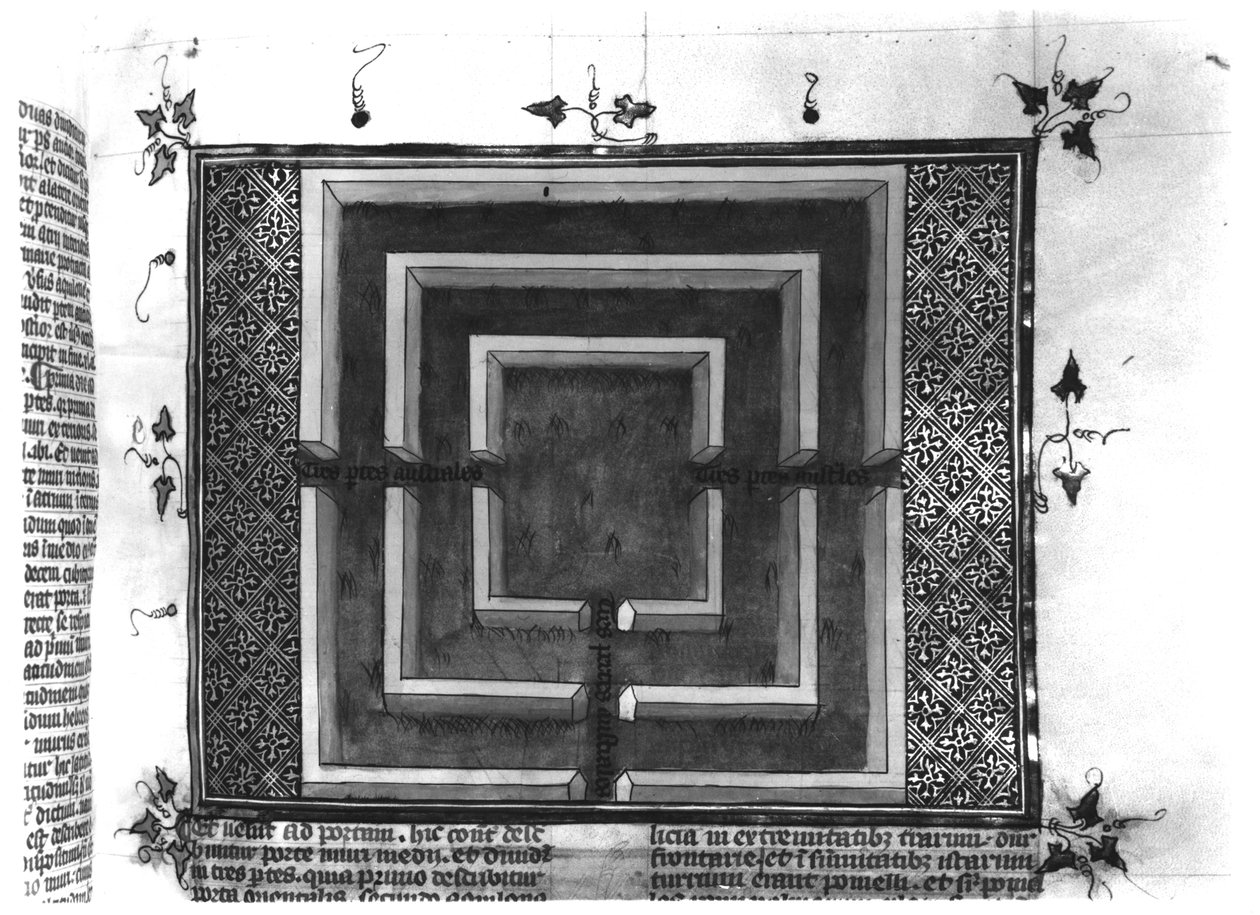 Ms 292 T III fol. 208r Labyrinth, Illustration aus 