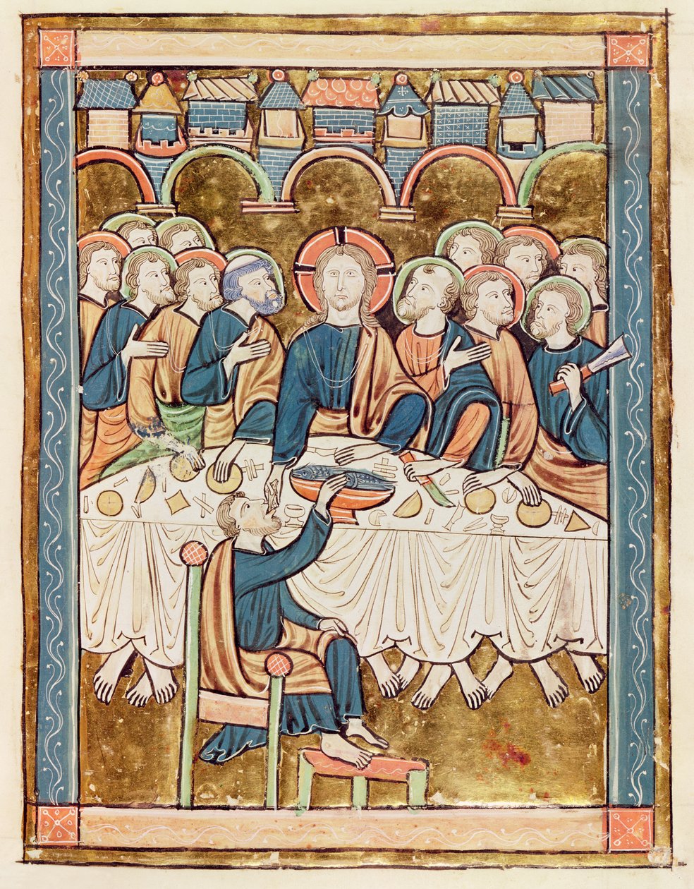 Ms 3016 fol.14 Das letzte Abendmahl, aus 