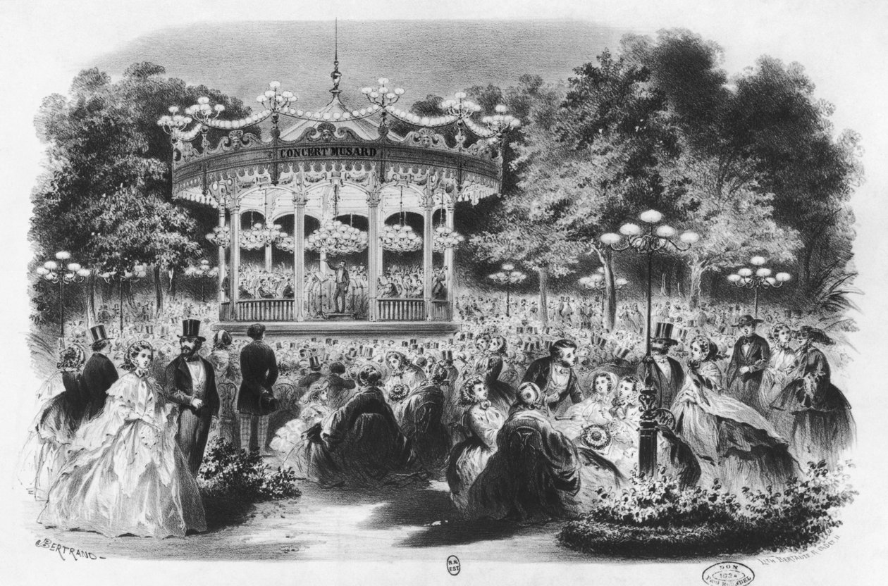 Musard-Konzert auf den Champs-Elysees, 1865 von French School