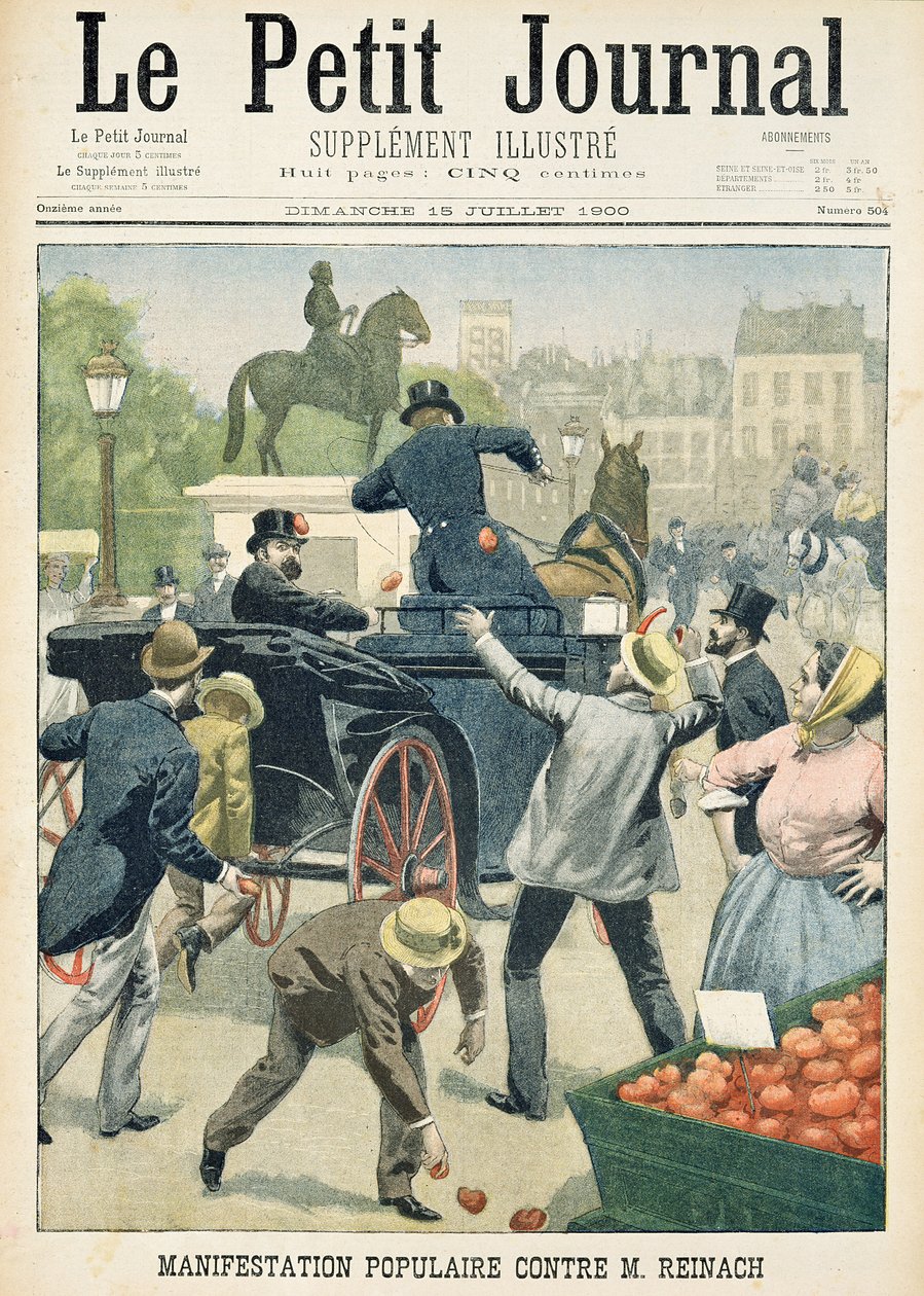 Volksprotest gegen Joseph Reinach (1856-1921) aus 