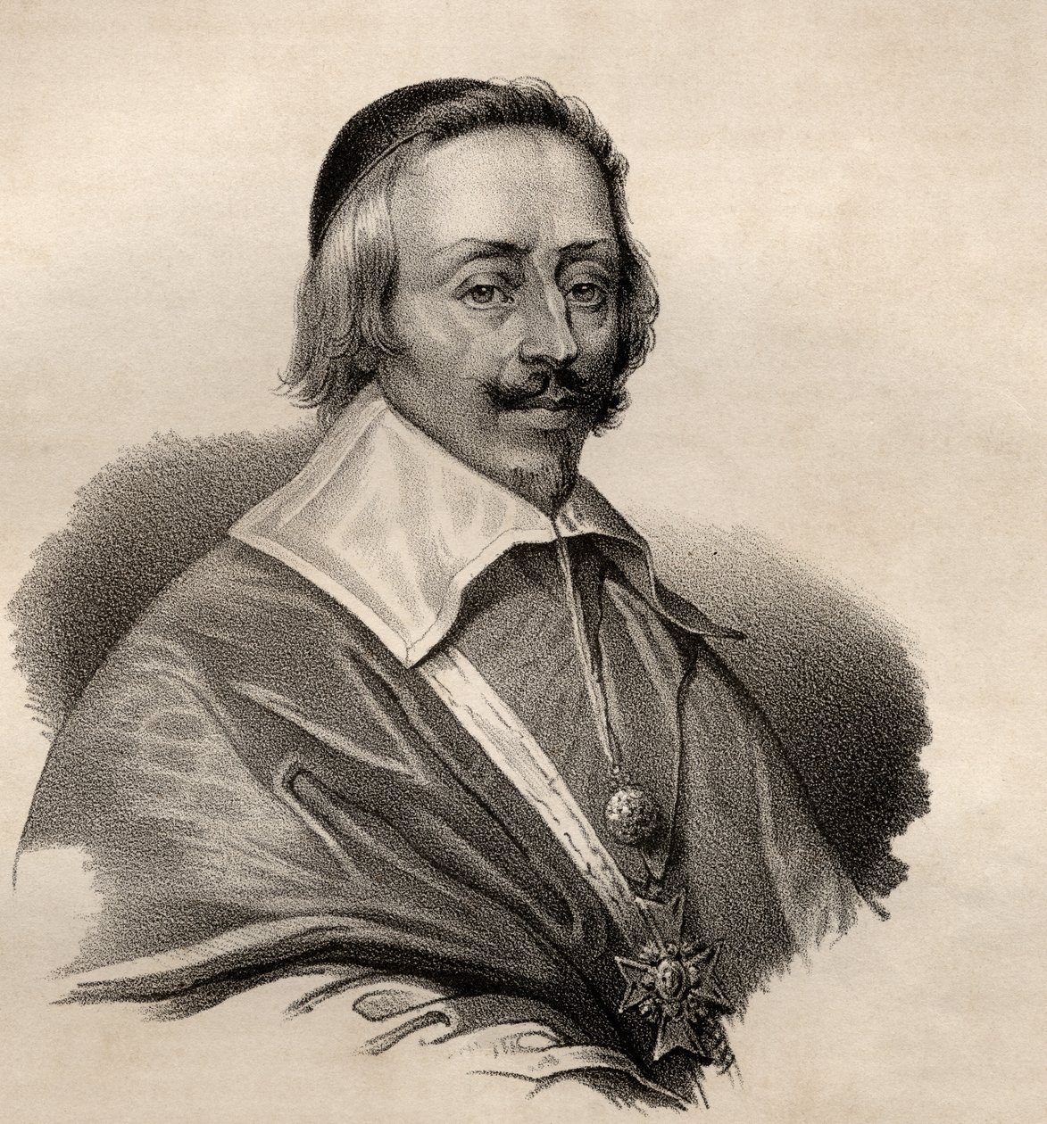 Porträt von Armand Jean du Plessis, Kardinal und Herzog von Richelieu (1585-1642) von French School