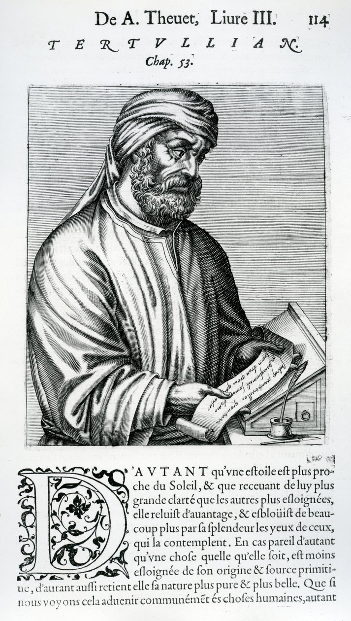 Tertullian, Illustration aus Andre Thevets 