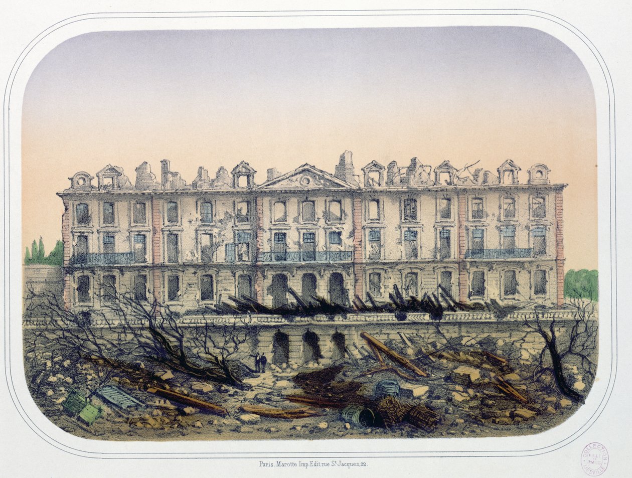 Das Chateau de Meudon, bombardiert von preußischen Truppen im Jahr 1870, ca. 1871 von French School