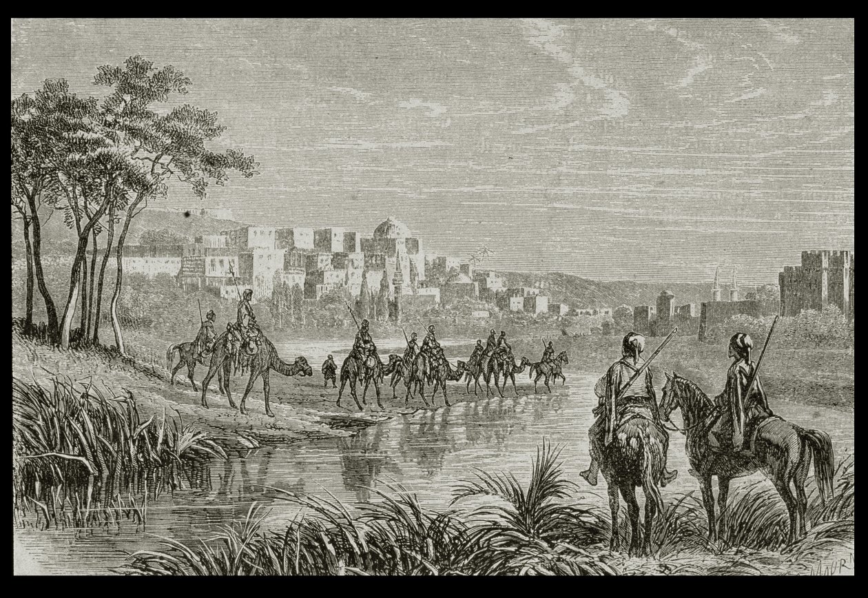 Tripolis in den 1860er Jahren, graviert von Charles Maurand von French School