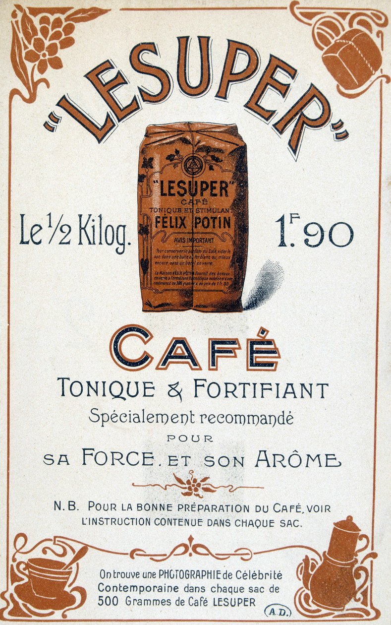 Werbung für Kaffee Lesuper, 20. Jahrhundert von French School