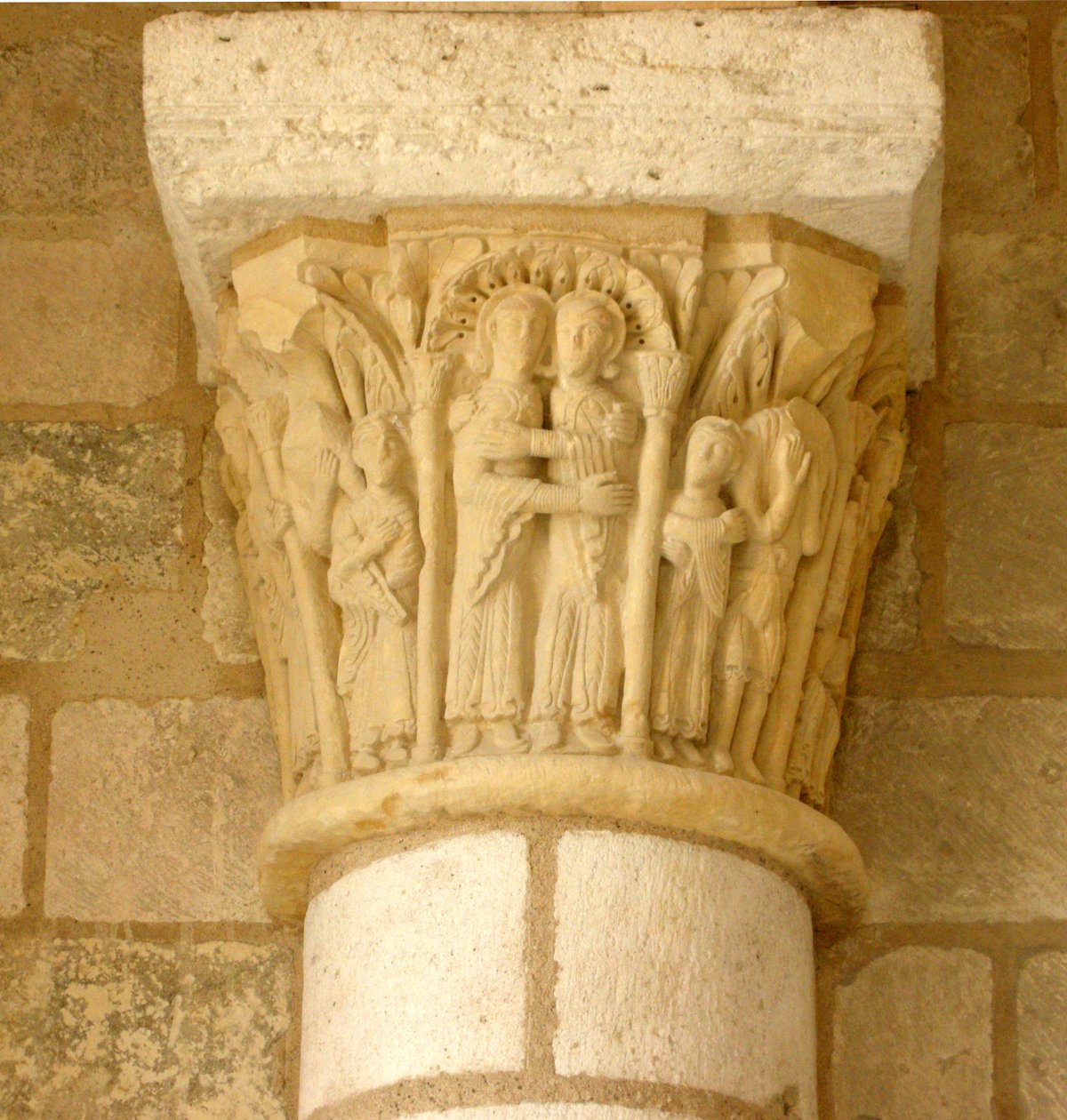 Kapitell mit Darstellung der Heimsuchung von French School