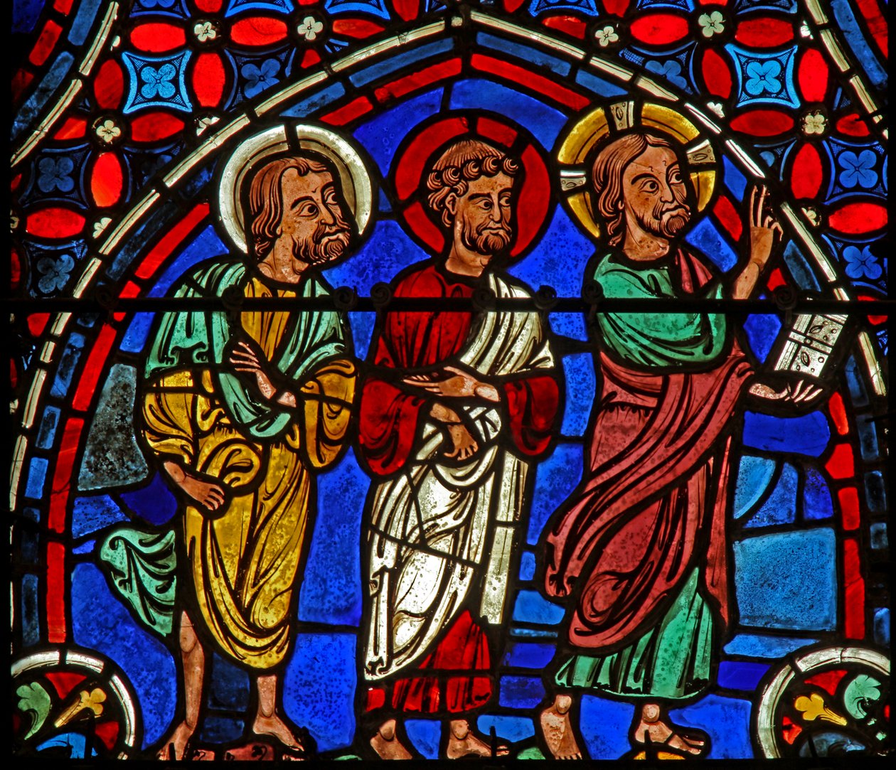 Christus - mit 2 Aposteln von French School