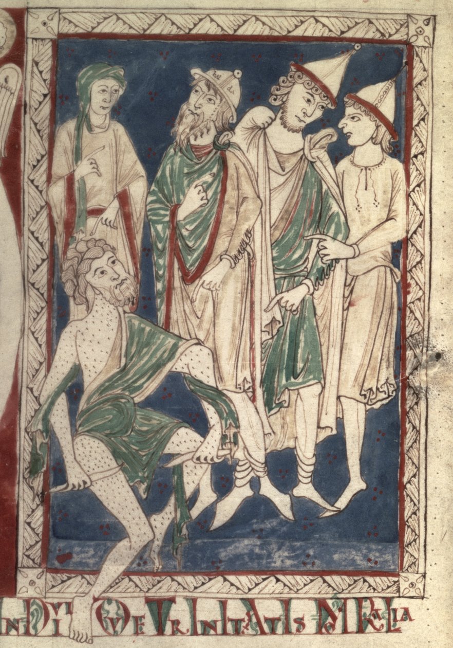 Fr.15307 f.1v Hiob kratzt seine Wunden von French School