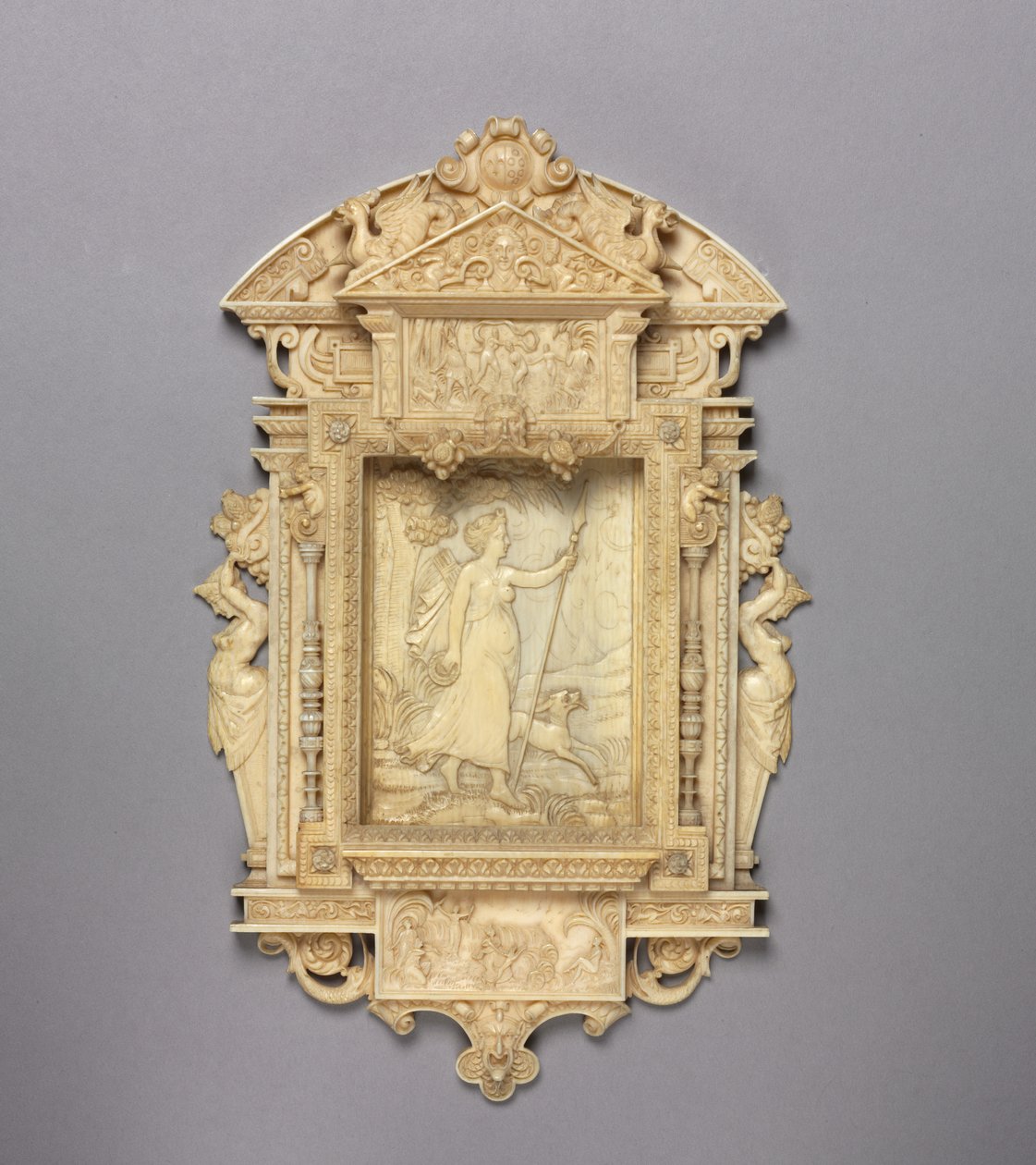 Gerahmtes Relief von Diana der Jägerin, ca. 1850 von French School