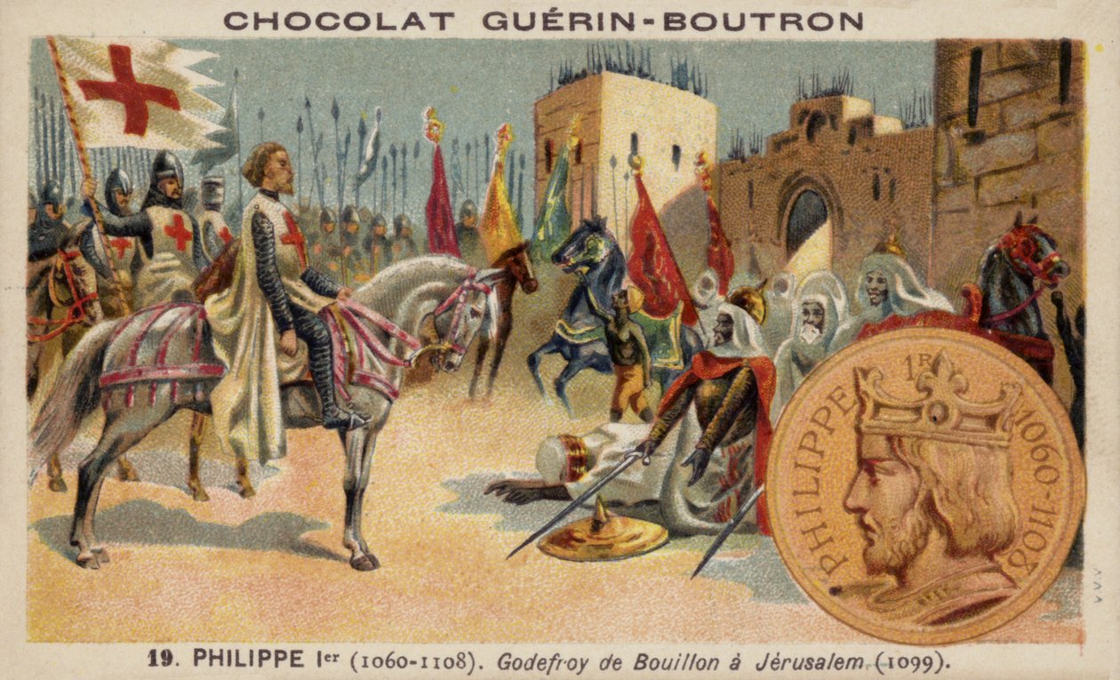 Gottfried von Bouillon in Jerusalem von French School