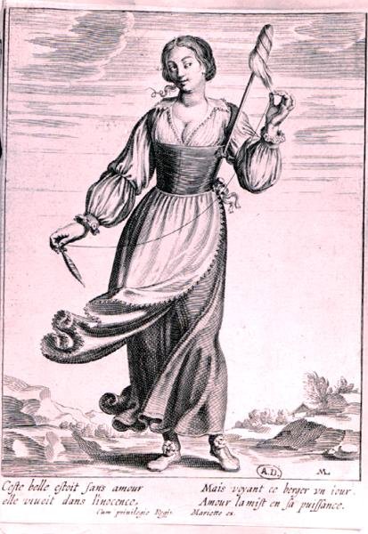 Illustration, die eine Schäferin darstellt von French School