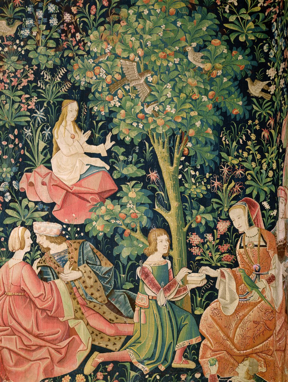 La Vie Seigneuriale: Galante Szene, ca. 1500 von French School