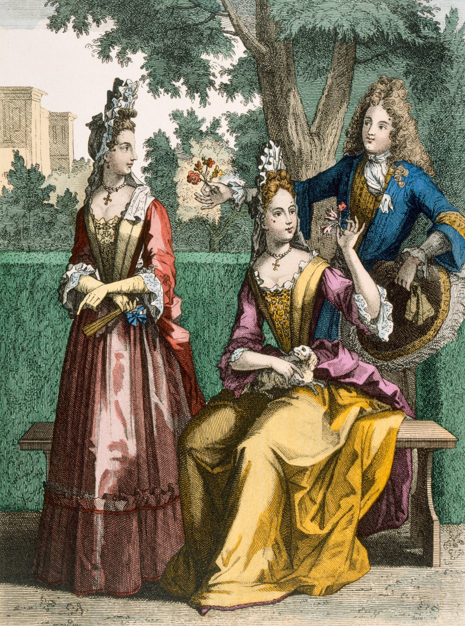 Damen formelle Tageskleider, 1690 von French School