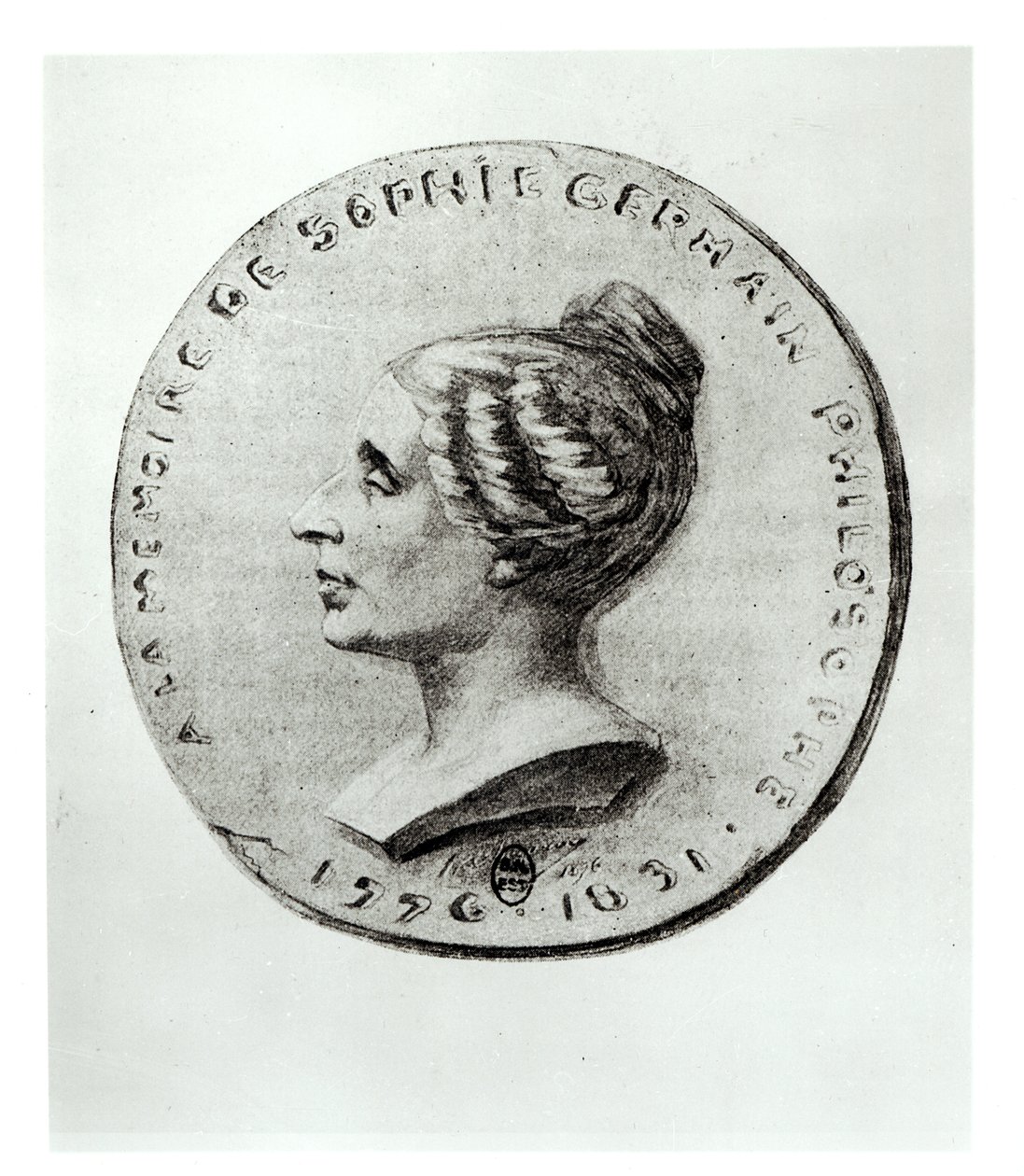 Medaille mit Sophie Germain (1776-1831) von French School