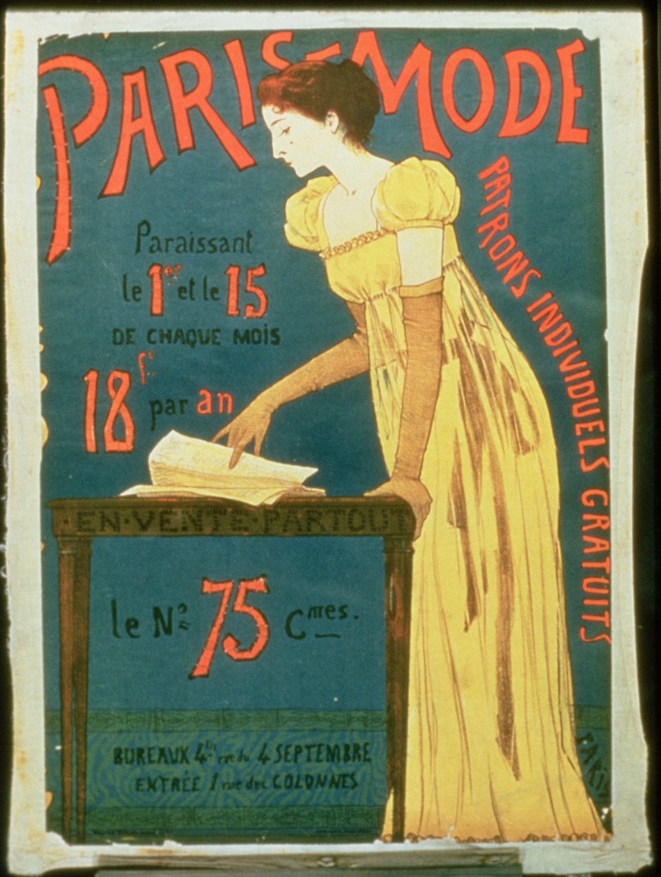 Plakat für Abonnements für Paris Mode Magazine von French School