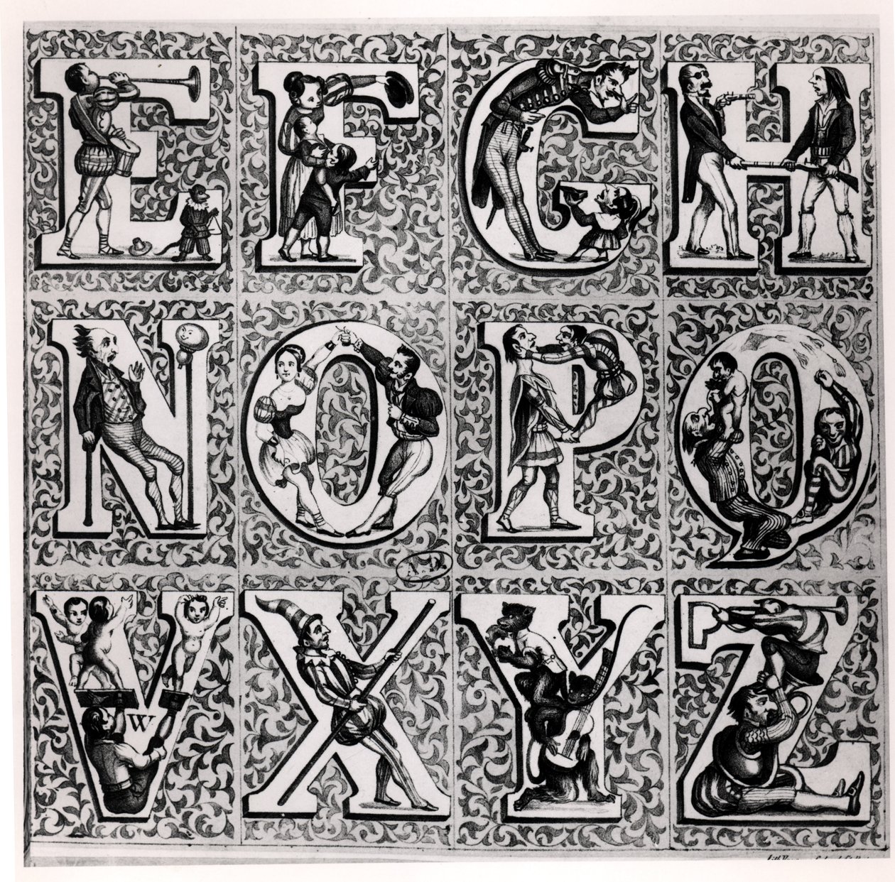 Romantisches Alphabet von French School
