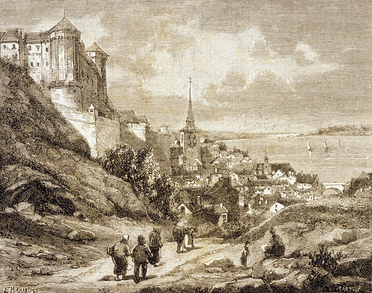 Saumur, Frankreich (Gravur) von French School