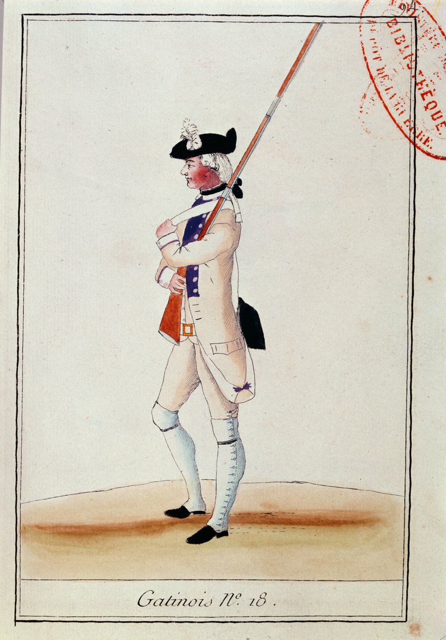 Soldat des Grenadier Gatinois Regiments, ca. 1780 von French School