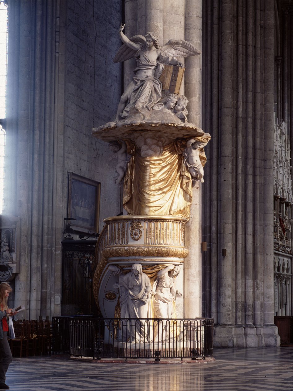 Statue in der Kathedrale von Amiens (80). von French School