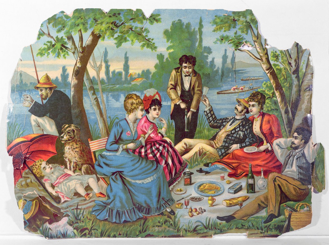 Sommerpicknick am Fluss von French School