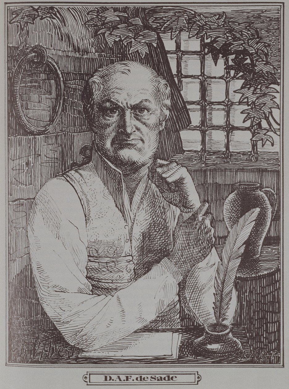 Der Marquis de Sade (1740-1814) im Gefängnis von French School