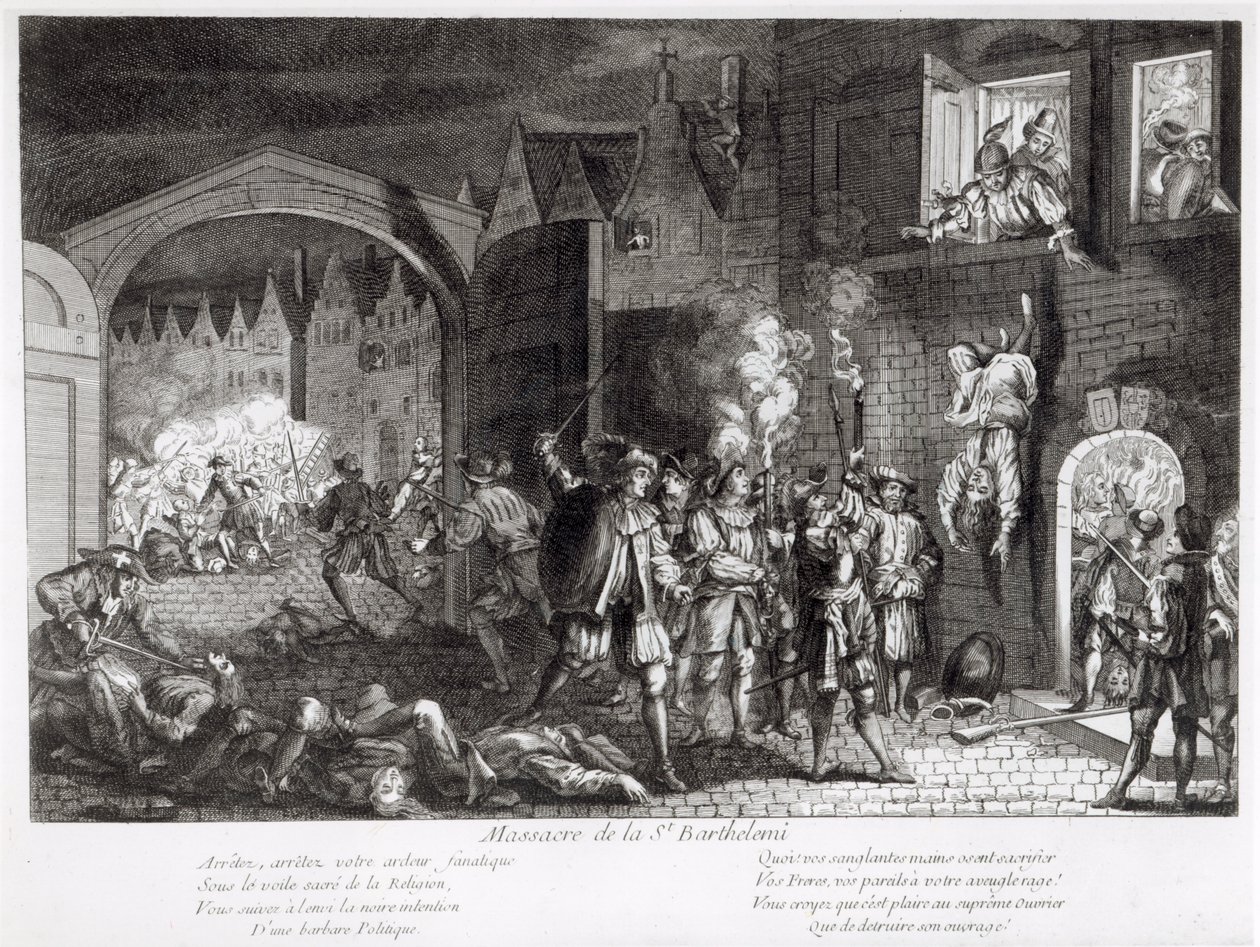 Das Massaker am Bartholomäustag, 1572 von French School