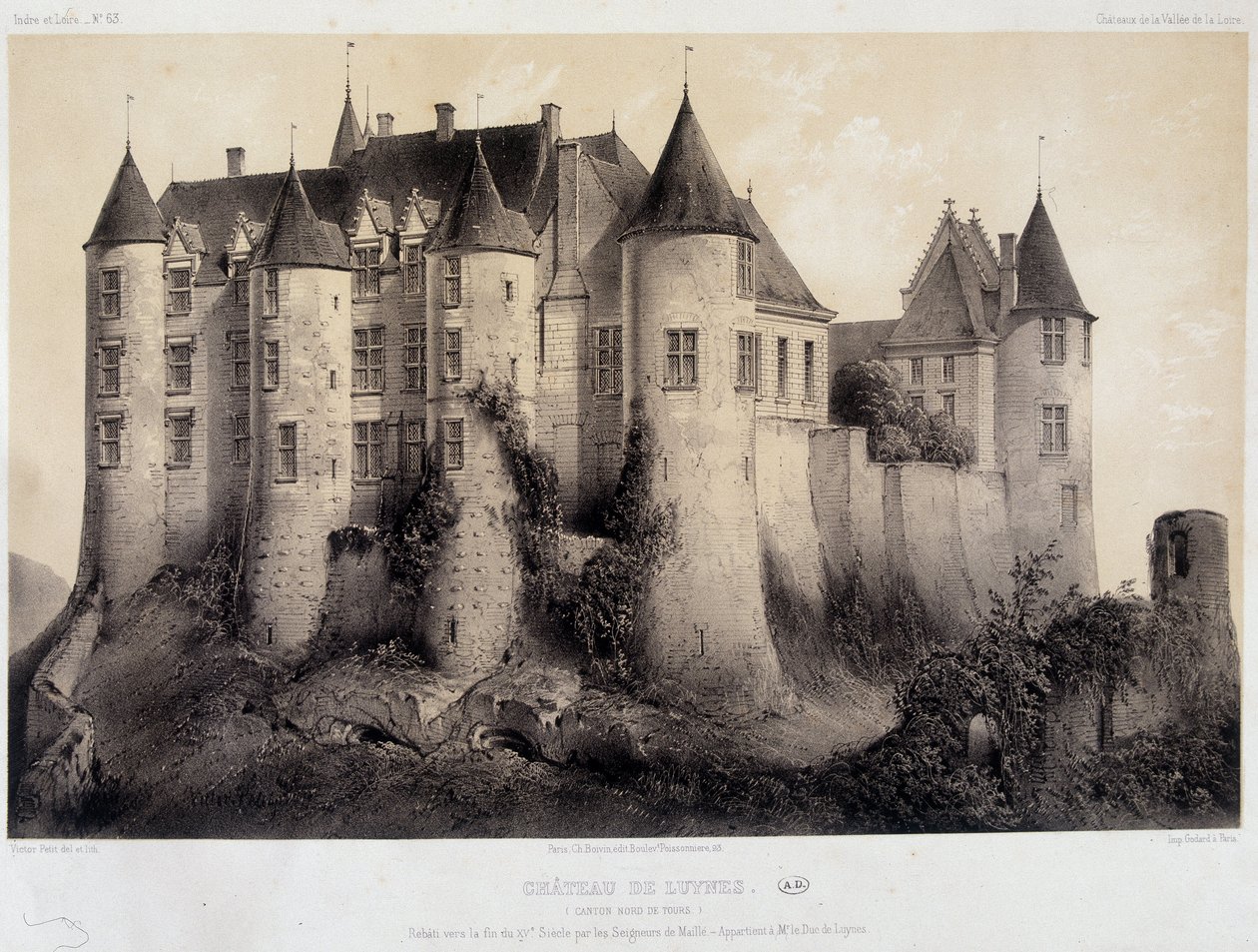 Das Schloss von Luynes - Lithografie von French School