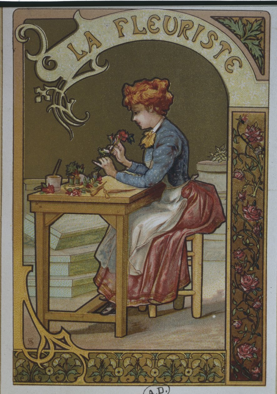 Das Blumenmädchen, um 1900 von French School