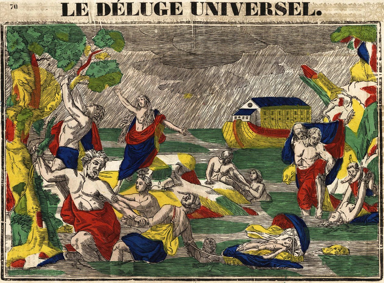 Die Sintflut, Epinal-Bild 19. Jahrhundert von French School