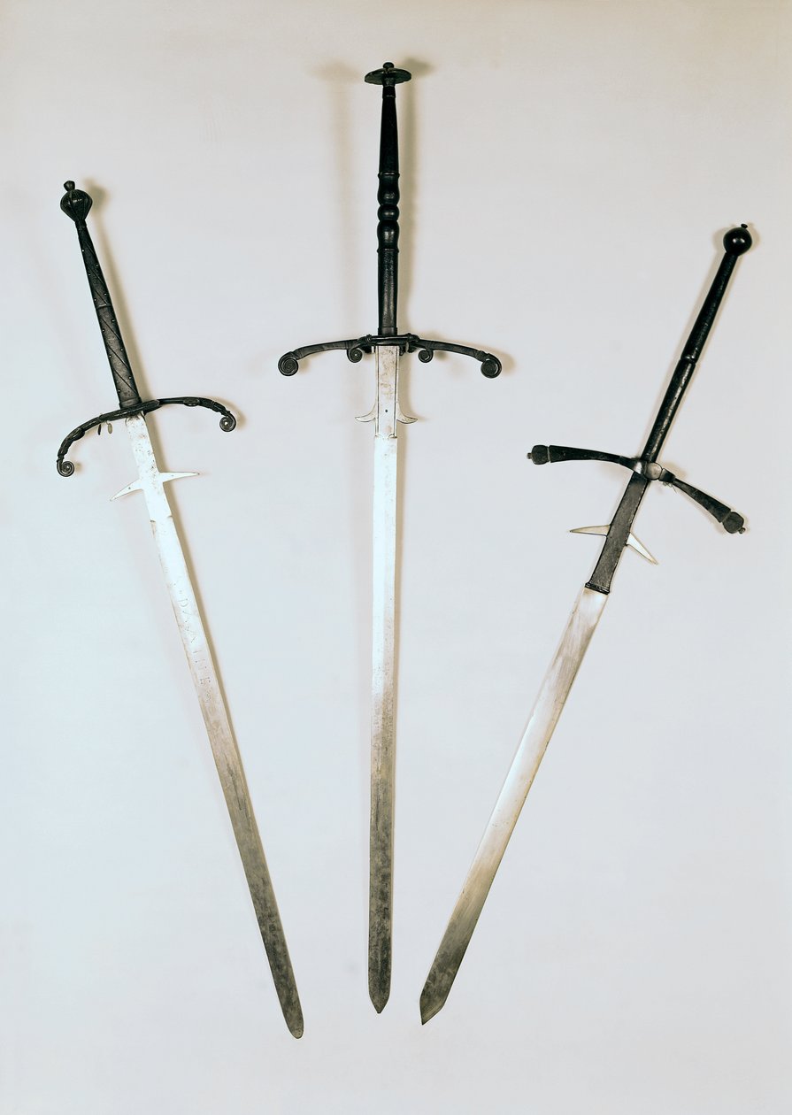Drei Zweihandschwerter, 1570 von French School