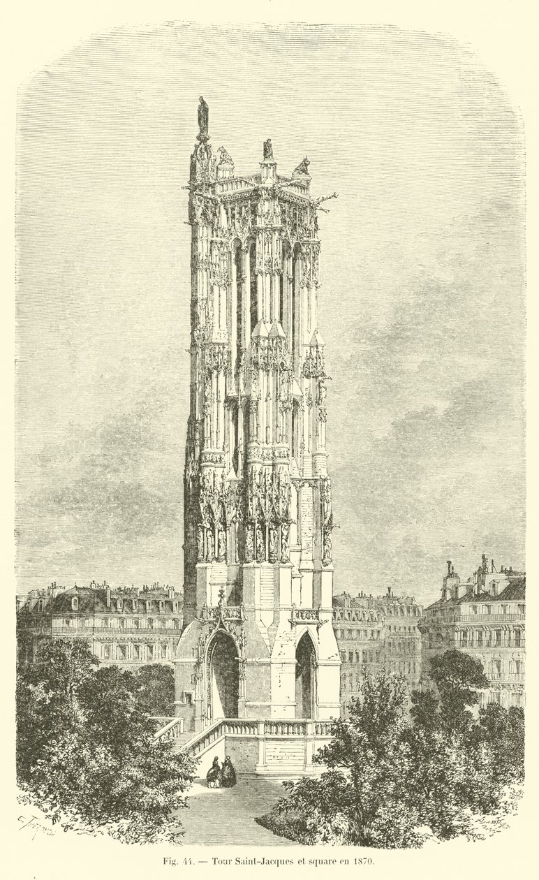 Turm Saint-Jacques und Platz, 1870 von French School