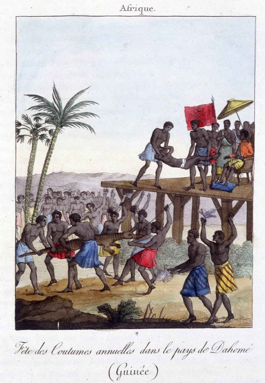 Traditionelles Fest in Guinea (Gravur) von French School