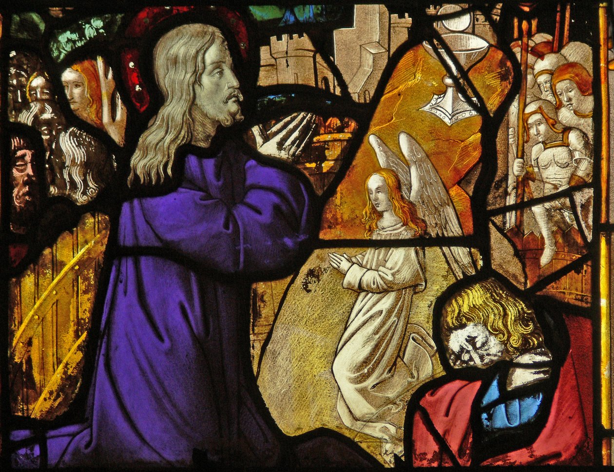 Fenster w10, Darstellung von Christus in Gethsemane von French School