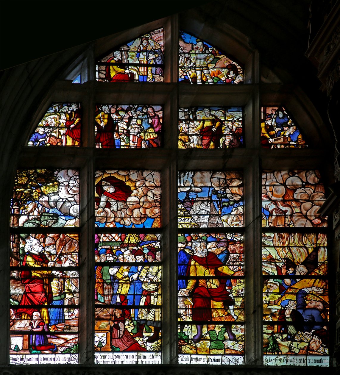 Fenster w130, Szenen aus dem Alten Testament von French School