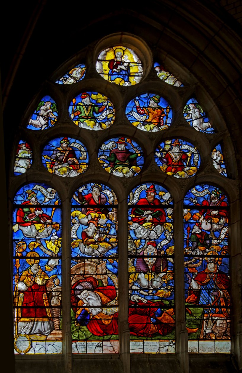 Fenster w3 mit Darstellung des Jessebaums von French School