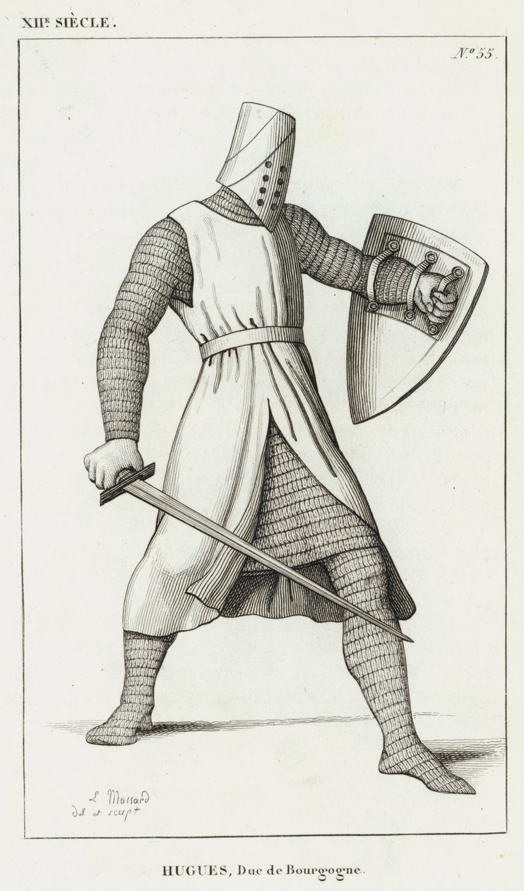 12. Jahrhundert, Hugues, Herzog von Burgund (Gravur) von French School