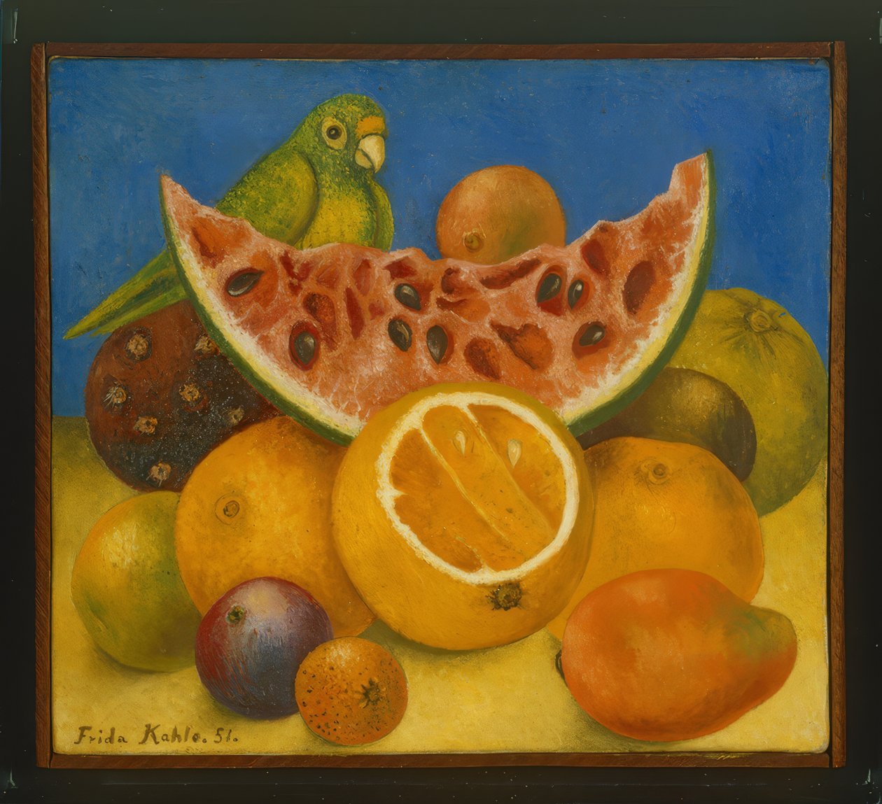 Stillleben mit Papagei von Frida Kahlo