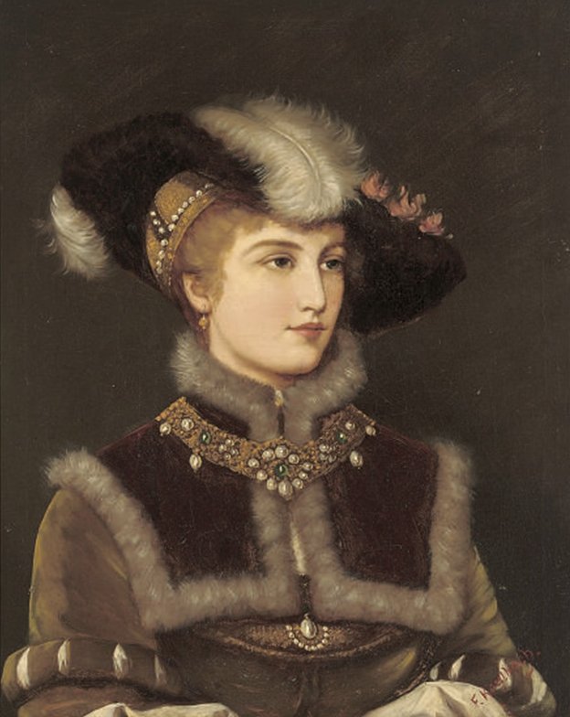 Porträt einer jungen Dame mit Pelzhut von Friedrich August von Kaulbach