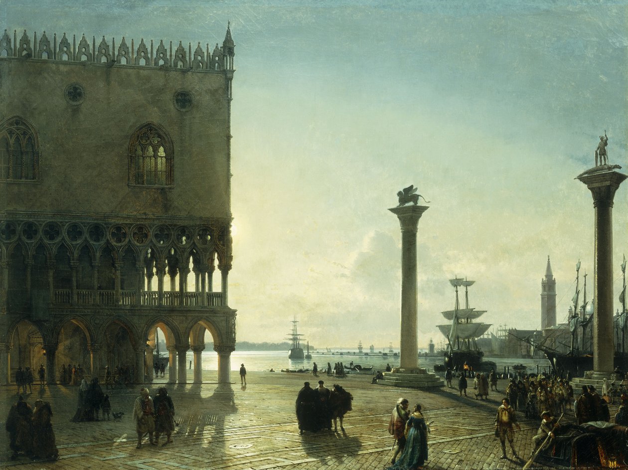 Piazza San Marco bei Nacht von Friedrich Nerly