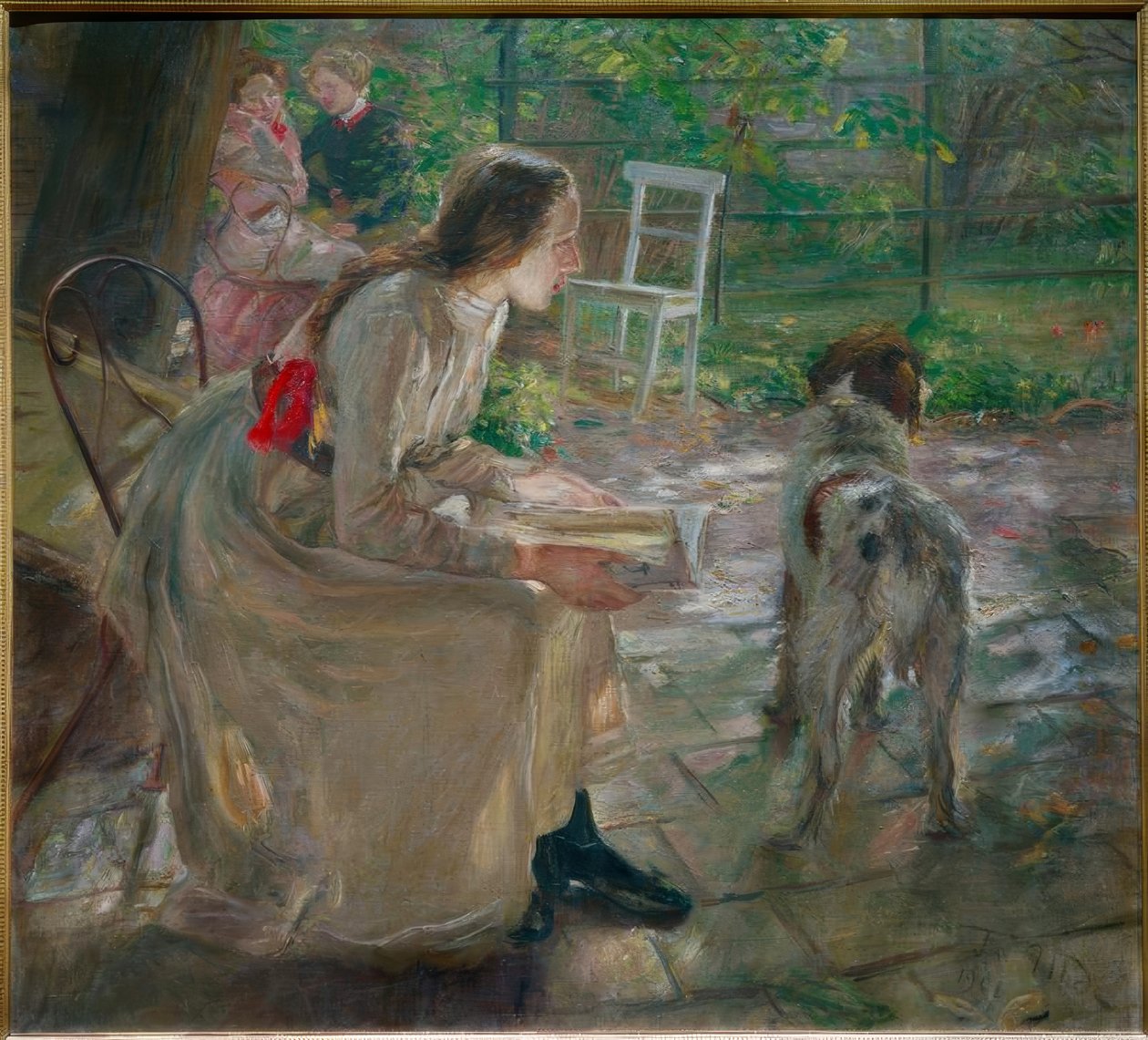 Die Töchter des Künstlers im Garten von Fritz von Uhde